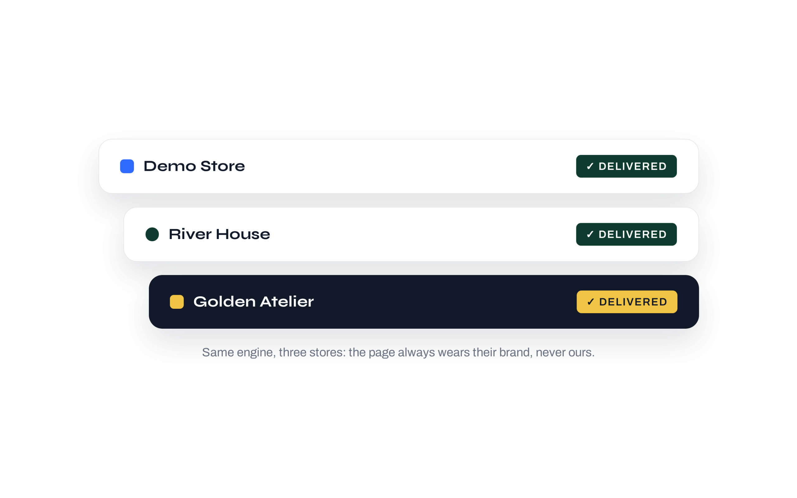The tracking page wears each store s brand