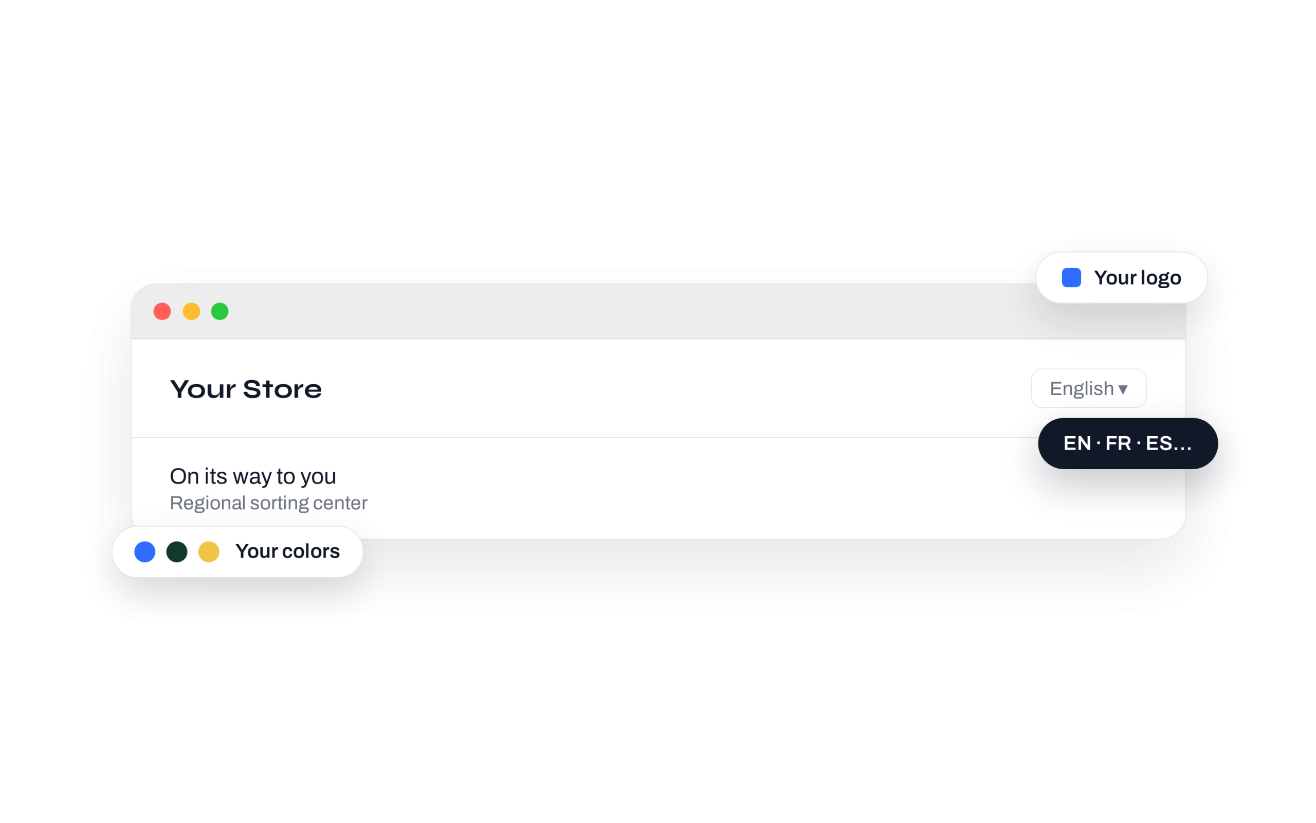 Customized tracking page: logo, colors and language